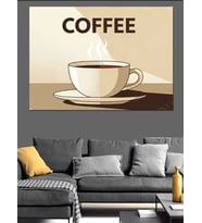 Espresso Kahve Fincanı Tipografi Dekoratif Kanvas - Mdf Ahşap Tablo
