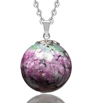 Sertifikalı Fasetli Ruby Yakutlu Zoisite (ANYOLİT) Doğal Taş Kolye (Çok Renkli)
