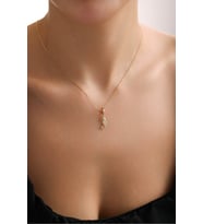 14 Ayar Altın Minio Denizatı Oval Kilitli Charm Kolye