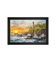 Manzara Temalı Kanvas Tablo 80 x 110 cm Siyah Çerçeve