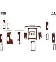 Meriç® Nissan Navara Ön Torpido Kaplama Maun 14 Parça 2008-2009 (Maun)