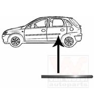 2000-2003 Opel Corsa C Arka Kapı Bandı Sol Siyah 5 Kapı (Adet) (Oem No:5171010)