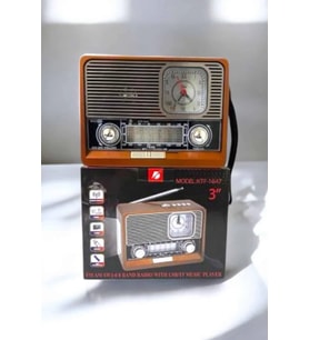 Ahşap Görünümlü Retro Bluetooth Radyo Usb,aux Ve Sd Kart Girişli