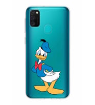 Samsung Galaxy M21 Kapak Donald Duck Tasarımlı Şeffaf Silikon Kılıf