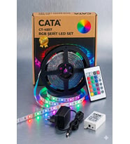 5 METRE+KUMANDA+TRAFO+3RENK+CATA 4557 RGB ŞERİT LED SETİ