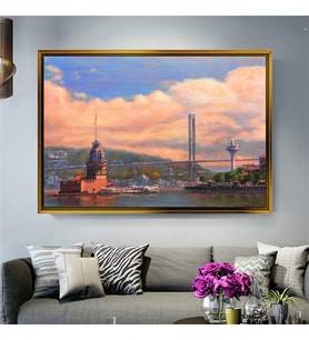 Altın Çerçeveli dekoratif tablo a909 (Gold)