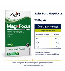 Swiss Bork Mag+Focus Magnezyum Kompleksi 90 Kapsül