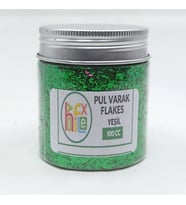 PUL VARAK GİLDİNG FLAKES SANATSAL İNCE TANECİKLİ KIRPIK FOLYO EPOKSİ REÇİNE NAİL ART 100 CC YEŞİL
