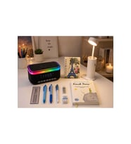Doğum Günü, Özel Gün, Yeni İş Hediyesi RGB Alarmlı Saat Hoparlör, Powerbank'lı Masa Lambası, Küçük Prens Kitaplı 5'li Hediye