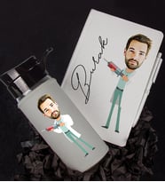 Kişiye Özel Karikatür Tasarım Defter Kalem Matara Hediye Seti 96480