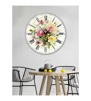 BİLGE LAZER Retro Tasarımlı Duvar Saati 35x35 Cm (Çok Renkli)