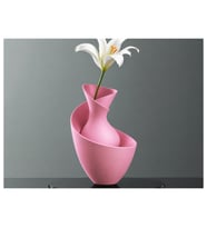 Alvera Bold Vazo – 3D Baskı Akışkan Formlu Dekoratif Vazo-Pembe