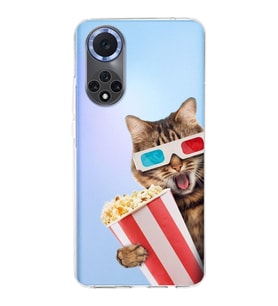 PrintiFy Huawei Nova 9 ile Uyumlu 1mm Slim Fit Kedi 1 050b Baskılı Şeffaf  Kılıf