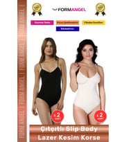 #Korse Lazer Kesim Seamless İz Göstermeyen Toparlayıcı Kaymayan Çıtçıtlı Slip Body Korse 4'lü Set