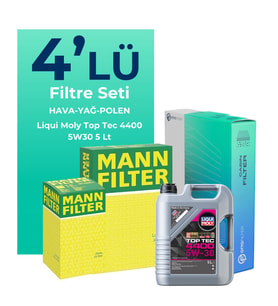 MANN Renault Kangoo 1.5 Dizel Filtre Bakım Seti Liqui Moly Motor Yağlı (2010-2020) 4 Lü