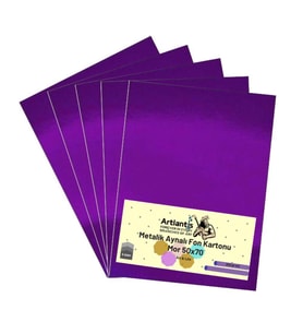 Mor 50x70 Metalik Aynalı Fon Kartonu 5 Adet 1 Paket Artlantis Aynalı Metalik Fon Kartonu
