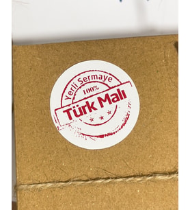 Yerli Sermaye Türk Malı Yapışkanlı Etiket 4x4 cm 106 Adet