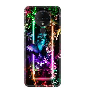 Tecno Spark 6 Kılıf Silikon Desen Butterfly Neon 1684