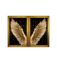 Altın Kanatlar Temalı 2 li Kanvas Tablo Seti 80 x 110 cm Gold Çerçeve