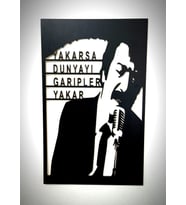 Canlı Tahtam Ahşap Müslüm Gürses Yakarsa Dünyayı Garipler Yakar Tablosu (Siyah)