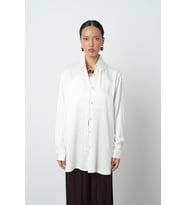 Kadın Ekru Renk Karışık Desenli Oversize Kesim Gömlek