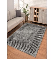 Dijital Kaymaz Taban Yıkanabilir Renkli Salon Halısı Mutfak Halısı Yolluk ND-SD-1132 (Gri)