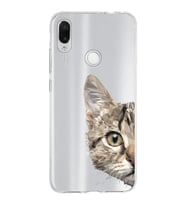Xiaomi Redmi Note 7 Uyumlu Kapak Catface Tasarımlı Şeffaf Silikon Kılıf
