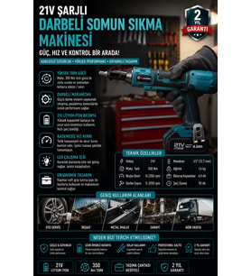 Yandan Sıkma Somun Sökme ve Sıkma Akülü Cırcır Anahtarı