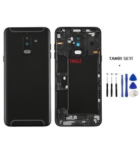 Samsung Galaxy A6 PLUS - SM-A605F FULL Kasa Arka Kapak Takım SİYAH - TAMİR SETİ
