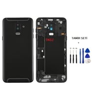 Samsung Galaxy A6 PLUS - SM-A605F FULL Kasa Arka Kapak Takım SİYAH - TAMİR SETİ