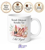 Kadın Yaşam Dergisi Temalı Kupa Bardak Moda Güzellik Makyaj Hediye