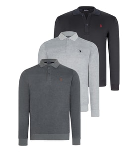 ÜÇLÜ SET V4007 DEWBERRY ERKEK SWEATSHIRT-LACİVERT-ANTRASİT-GRİ