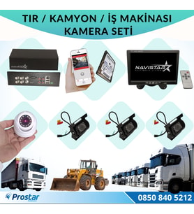 Tır Kamyon İş Makinası Için Uzaktan İzlemeli 4 Kameralı 1 Tb Harddisk Kamera Seti
