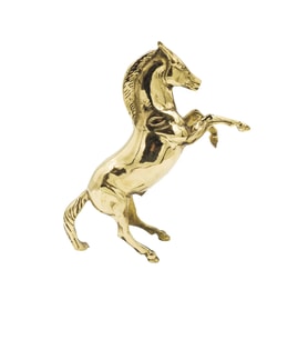 PİRİNÇ DÖKÜM ŞAHLANAN AT FİGÜRÜ GOLD RENK