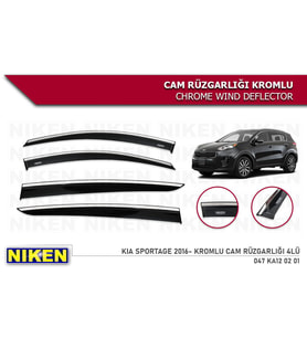 Kia Sportage Kromlu Cam Rüzgarlığı Niken 2016+ (Beyaz)