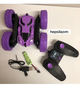 Uzaktan Kumandalı 360° Dönen Şarjlı Akrobat Stunt Car Araba (Mor)