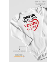 Dayım süper ama yengem bir tane Uzun Kollu Bebek Body %100 Pamuk
