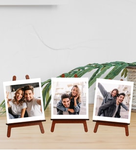 Kişiye Özel 3 Fotoğraflı Ahşap Masaüstü Şövale