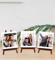 Kişiye Özel 3 Fotoğraflı Ahşap Masaüstü Şövale