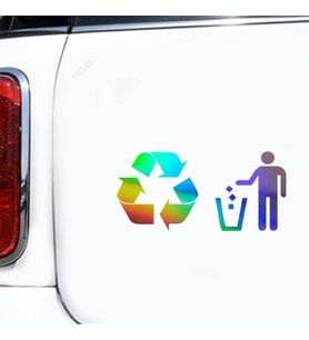 Geri Dönüşüm ve Çöp Sembolü Etiket Sticker 1