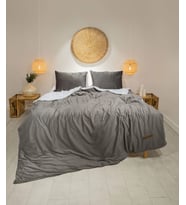 Koza Home Linda Antrasit Kadife Çift Kişilik Nevresim Takımı 200x220 4 Yastıklı 5011