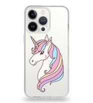 Apple iPhone 13 Pro Max Uyumlu Kapak Unicorn Tasarımlı Şeffaf Silikon Kılıf