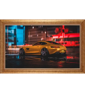 EV İŞYERİ OFİS İÇİN ALTIN ÇERÇEVELİ PASPARTULU TABLO S501