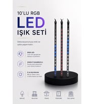 Dekoratif Ortam Aydınlatması RGB LED 10’lu Çubuk Seti