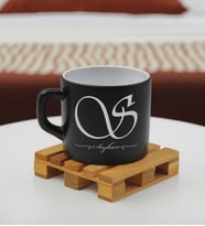 BK Gift Kişiye Özel İsimli Renkli Middle Çay & Kahve Fincanı-5(14 Renk Seçeneği), Arkadaşa Hediye, Sevgiliye Hediye, Doğum Günü Hediyesi (Siyah)