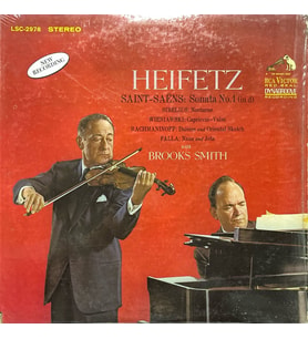 Heifetz , With Brooks Smith – Saint-Saens: Sonata No.1 (in D) Classic LP Plak (Karışık)