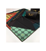 Geometrik Desen Black Seri Twill Eşarp Eşarp Askısı ile Birlikte 90x90 cm Mint S