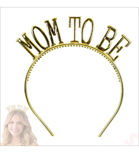 Mom To Be, Parlak Metal Görünümlü Plastik Taç - Altın