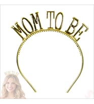 Mom To Be, Parlak Metal Görünümlü Plastik Taç - Altın