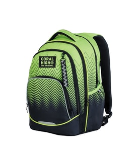 Coral High Yeşil Siyah Desenli Okul Sırt Çantası 24460